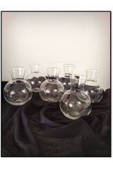 6 Adet Cam Tombul Sunum Bardağı - Meyve Suyu + 6 Adet Pipet 450 ML