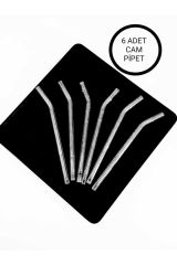 6 Adet Cam Tombul Sunum Bardağı - Meyve Suyu + 6 Adet Pipet 450 ML