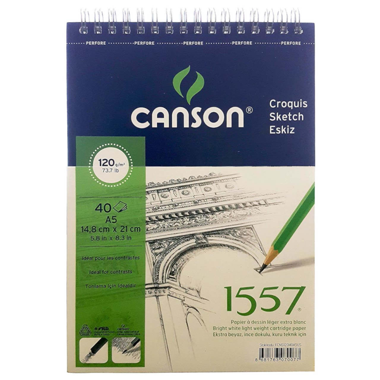 1557 Eskiz Defteri A5 120gr 40 Yaprak