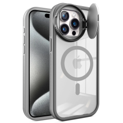 İphone 15 Pro Kılıf Teleskop Lens Magsafe Silikon Kapak - Titan Gri