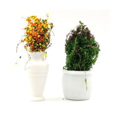 Maket Çiçekli Saksı Vazo 4,5cm 2 Adet