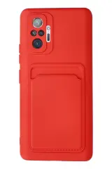 Newface Xiaomi Redmi Note 10 Pro Kılıf Kelvin Kartvizitli Silikon - Kırmızı