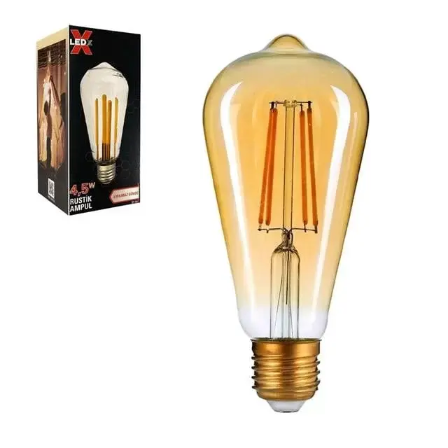Ledx St-64 Kırılmaz Gövde 4,5 Watt Düz Rustik Ampul