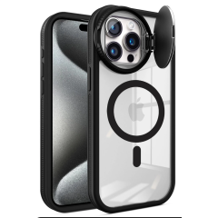 İphone 15 Pro Max Kılıf Teleskop Lens Magsafe Silikon Kapak - Siyah