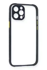 Newface İphone 12 Pro Kılıf Miami Şeffaf Silikon - Lacivert