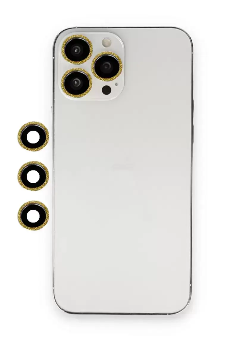 Newface İphone 13 Pro Max Shine Kamera Lens - Gold