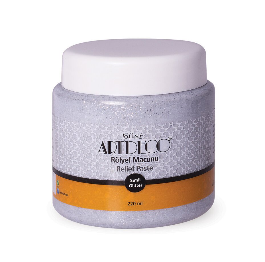Simli Rölyef Macunu - Gümüş - 220ml