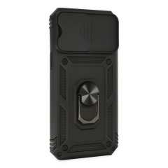 İphone 14 Pro Kılıf Pars Lens Yüzüklü Silikon - Siyah