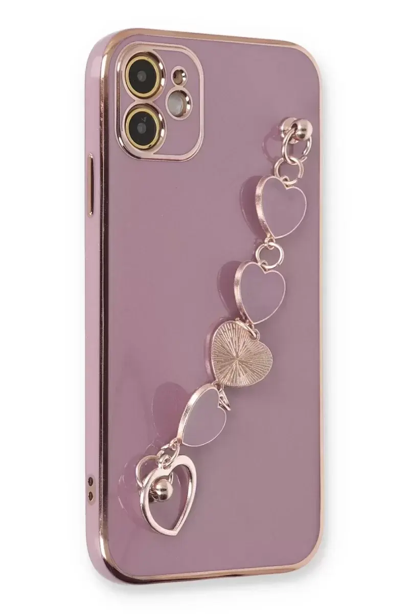 Newface İphone 12 Kılıf Esila Silikon - Mor