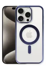 Newface İphone 15 Pro Kılıf Erozi Magsafe Kapak - Lacivert