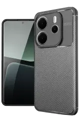 Newface Xiaomi Redmi Note 14 4g Kılıf Auto Focus Karbon Kapak - Gri