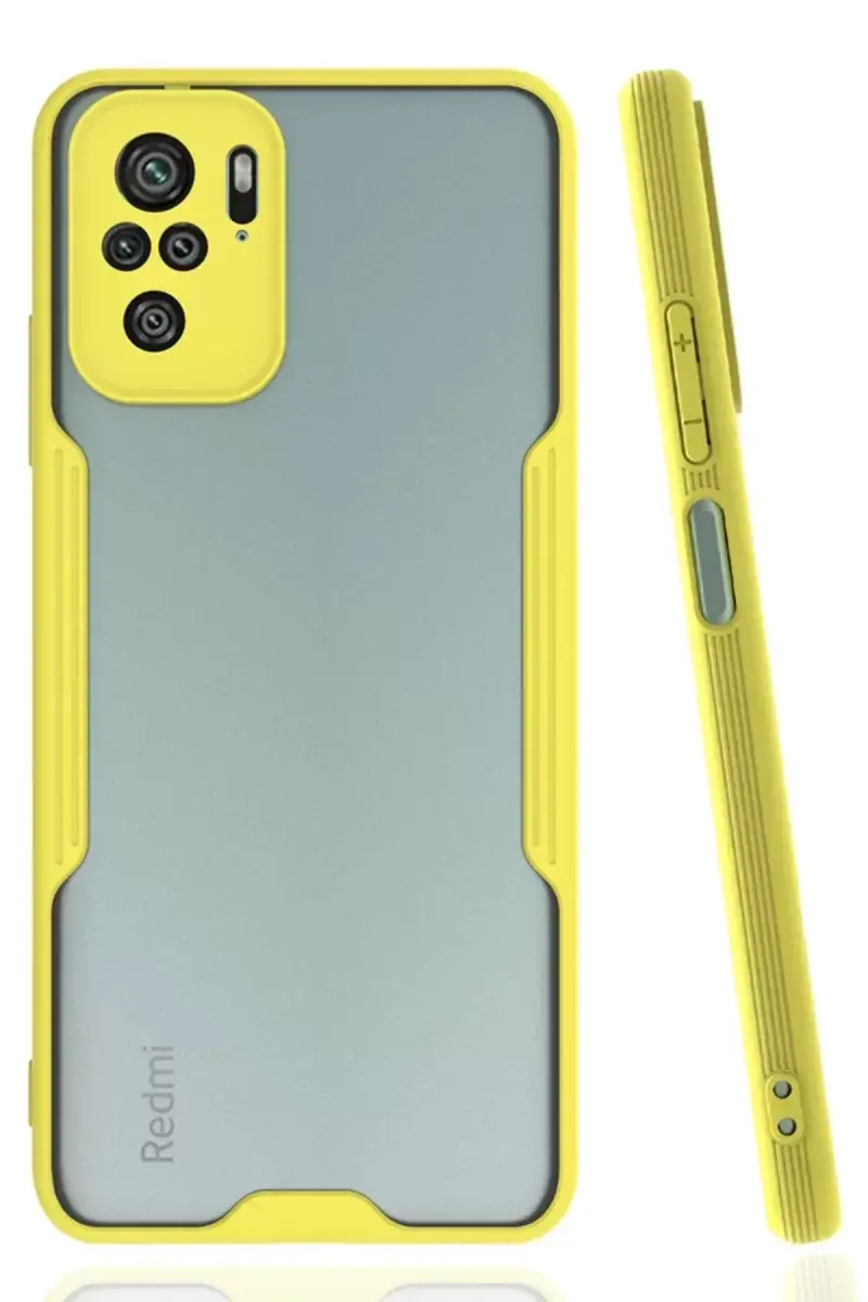 Newface Xiaomi Redmi Note 10 Kılıf Platin Silikon - Sarı