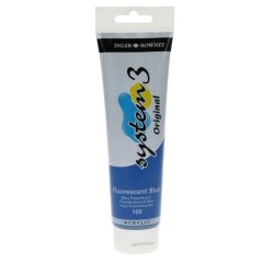 System 3 Akrilik Boya - 150ml - Fluorescent Blue - N.100
