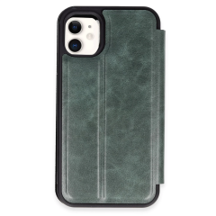 İphone 11 Kılıf Flip Cover - Koyu Yeşil
