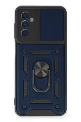 Newface Samsung Galaxy M14 5g Kılıf Pars Lens Yüzüklü Silikon - Lacivert