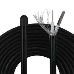 Mag Rg6/u6 Bakır Cu/cu 80 Tel Siyah Anten Kablosu (100 Metre)