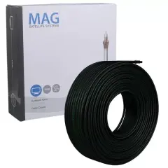 Mag Rg6/u6 Bakır Cu/cu 80 Tel Siyah Anten Kablosu (100 Metre)