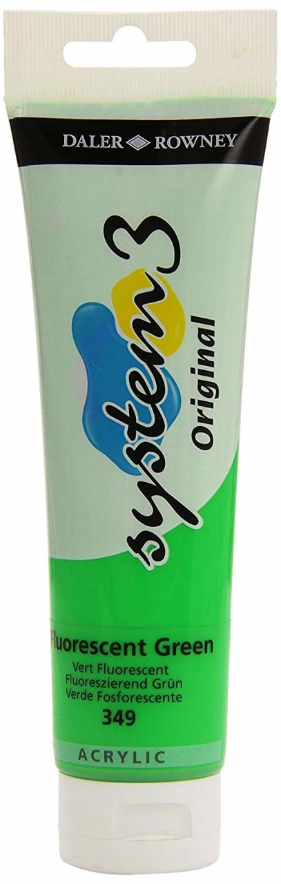 System 3 Akrilik Boya - 150ml - Fluorescent Green - N.349