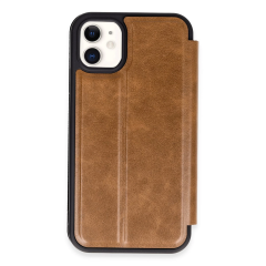 İphone 11 Kılıf Flip Cover - Taba