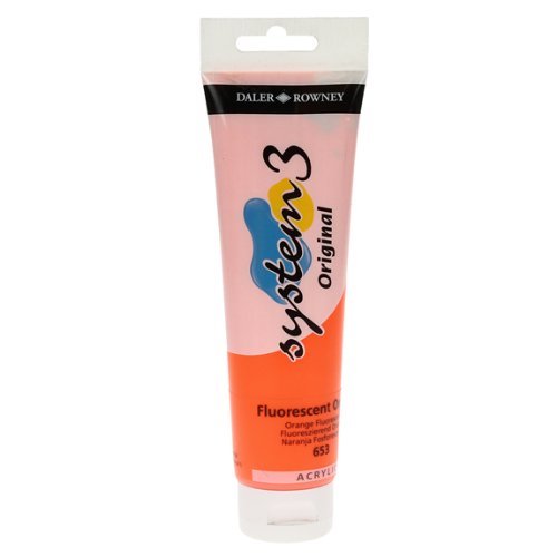 System 3 Akrilik Boya - 150ml - Fluorescent Orange - N.653