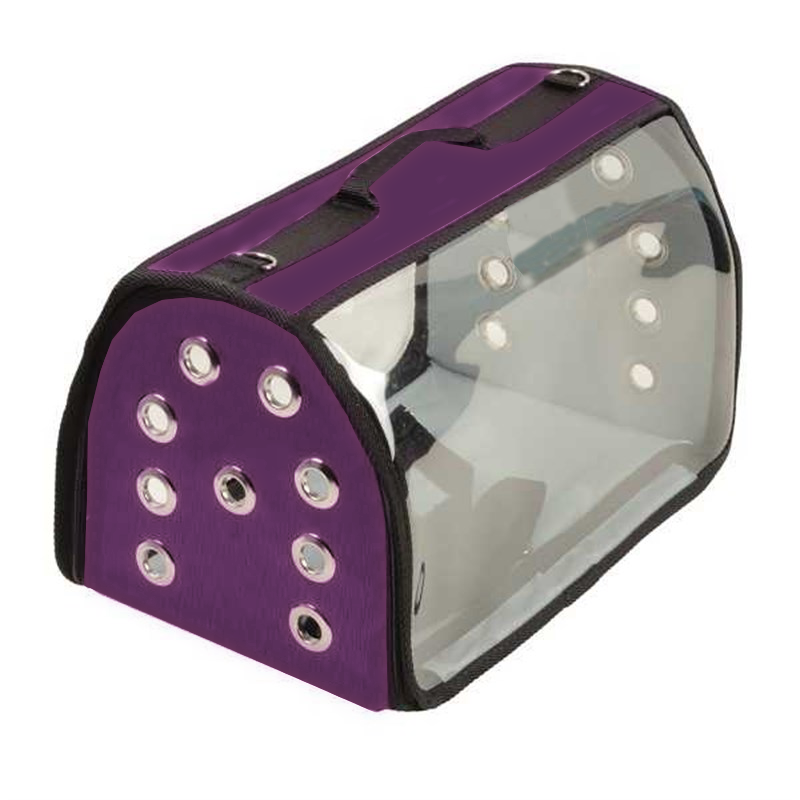 Markapet  Şeffaf Flybag Kedi Köpek Taşıma Çantası 25*25*40 cm Mor