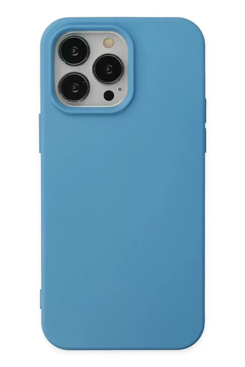 Newface İphone 14 Pro Kılıf Nano İçi Kadife Silikon - Mavi