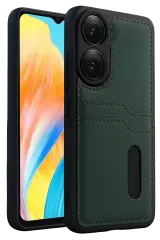 Newface Oppo A38 Sara Kartvizitli Deri Kılıf - Yeşil