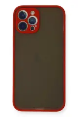 Newface İphone 12 Pro Max Kılıf Montreal Silikon Kapak - Kırmızı