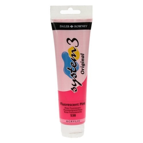 System 3 Akrilik Boya - 150ml - Fluorescent Pink - N.538