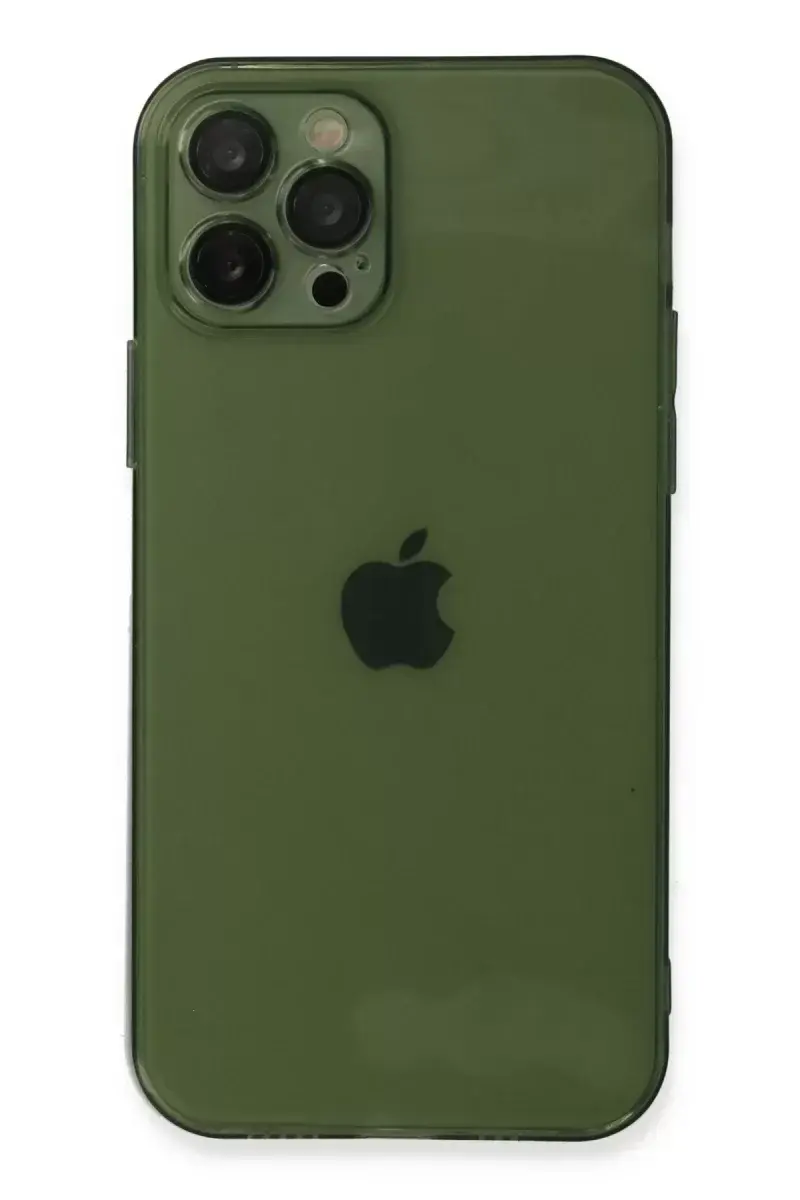 Newface İphone 12 Pro Max Kılıf Fly Lens Silikon - Yeşil