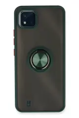 Newface Realme C11 2021 Kılıf Montreal Yüzüklü Silikon Kapak - Yeşil