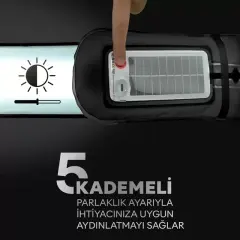 Zmr Zmr-385 Katlanır Şişirilebilir Beyaz Ledli Aydınlatma Tüpü Usb Ve Güneş Enerjisi Şarjlı Armatür