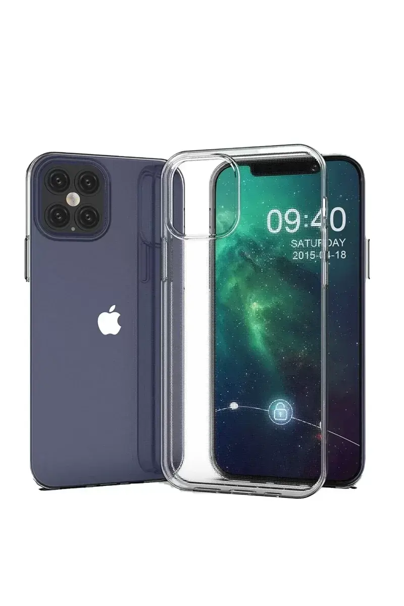 Newface İphone 12 Pro Max Kılıf Lüx Şeffaf Silikon