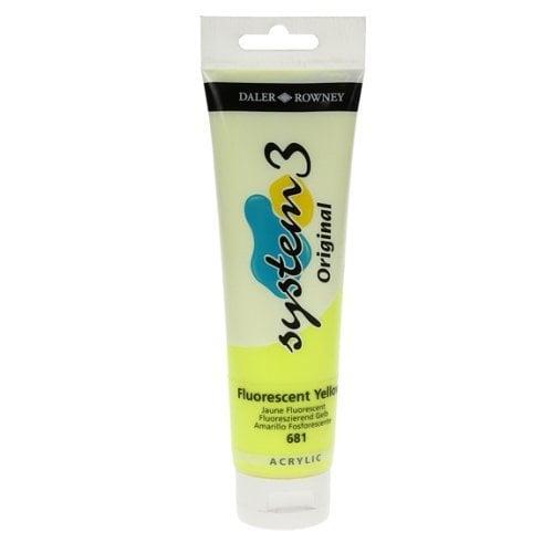 System 3 Akrilik Boya - 150ml - Fluorescent Yellow - N.681
