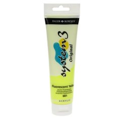 System 3 Akrilik Boya - 150ml - Fluorescent Yellow - N.681