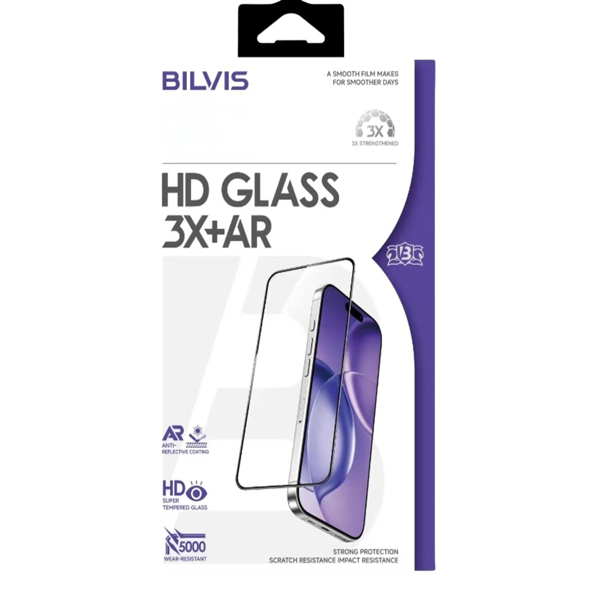 İphone 16 Pro Max Bilvis 3x Ar Hd Cam Ekran Koruyucu - Siyah