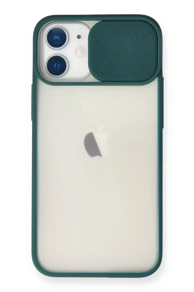 Newface İphone 11 Kılıf Palm Buzlu Kamera Sürgülü Silikon - Yeşil