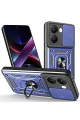 Newface Xiaomi Poco X7 Pro Kılıf Pars Lens Yüzüklü Silikon - Lacivert