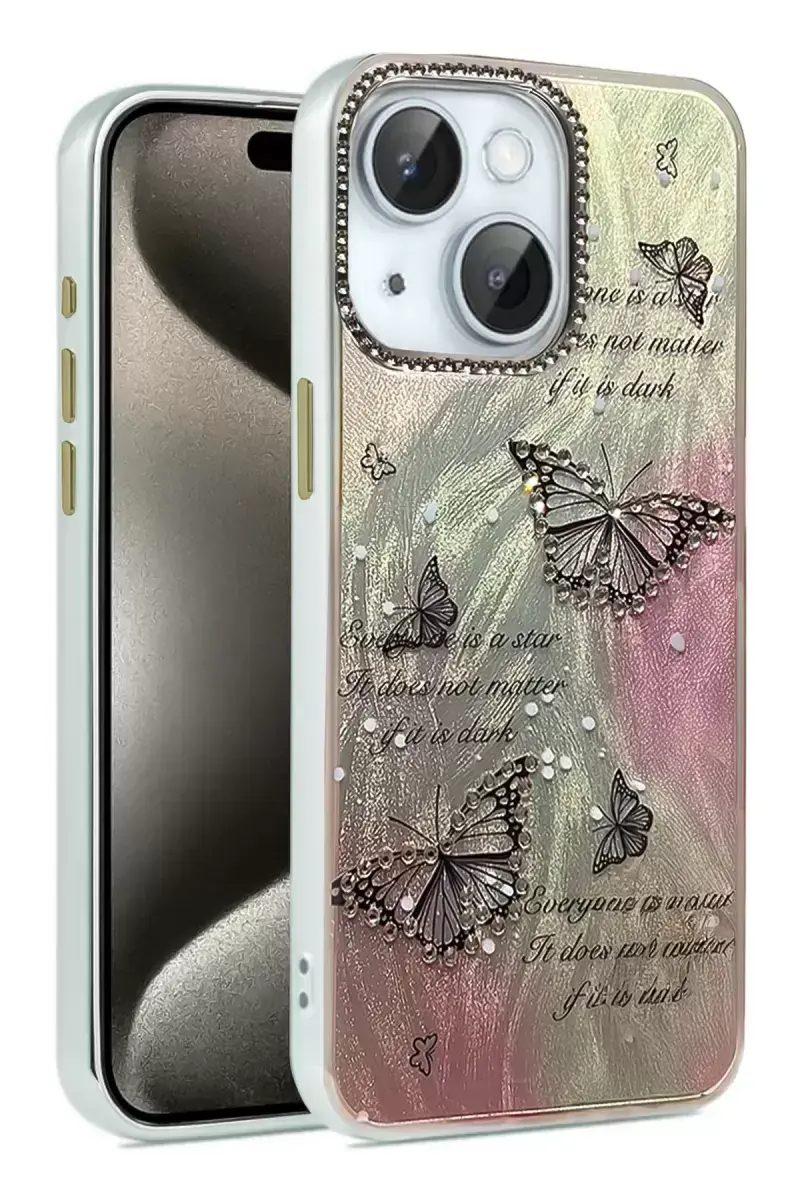 Newface İphone 14 Kılıf Blade Aynalı Desenli Kapak - Desen 6