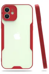 Newface Apple İphone 12 Kılıf Platin Silikon - Kırmızı