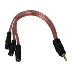 Powermaster Pm-12283 3.5mm Stereo 3x Dişi Kulaklık Çoklayıcı (3 Boğumlu - 20 Cm)