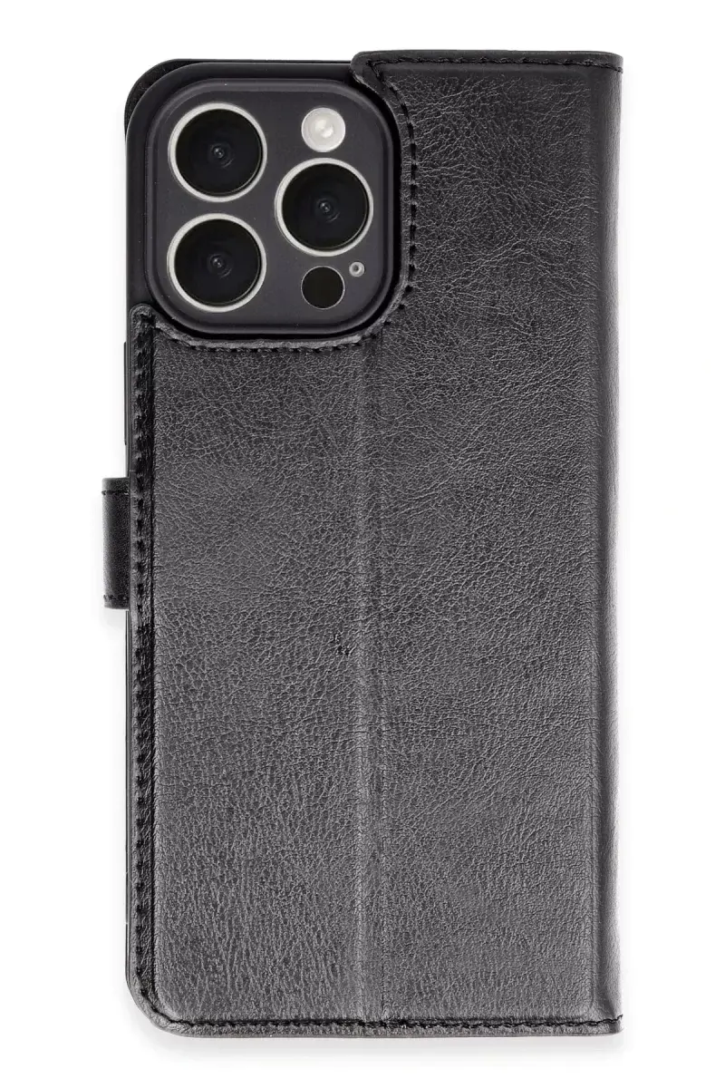 Newface İphone 16 Pro Max Kılıf Trend S Plus Kapaklı Kılıf - Siyah