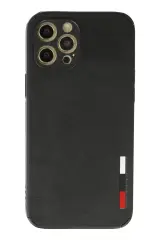 Newface İphone 12 Pro Kılıf Loop Deri Silikon - Siyah