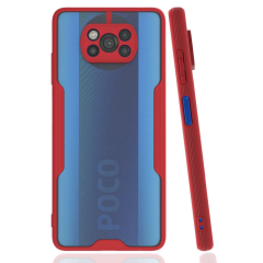 Xiaomi Pocophone X3 Kılıf Platin Silikon - Kırmızı