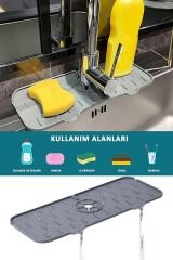 Gri Su Tutucu Musluk Matı