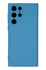 Newface Samsung Galaxy S22 Ultra Kılıf Nano İçi Kadife Silikon - Mavi