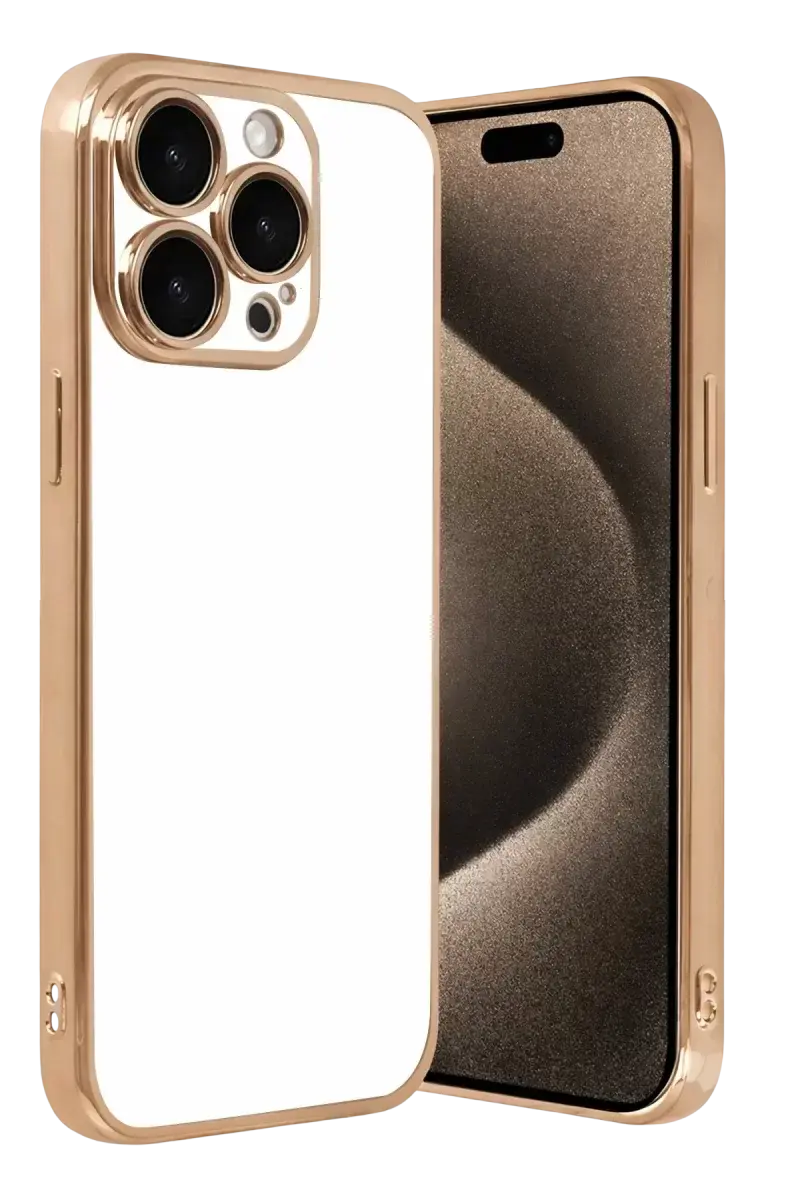 Newface Apple İphone 15 Pro Max Razer Lensli Silikon - Gold