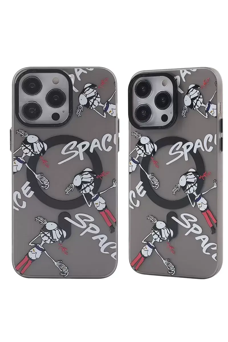 Newface İphone 14 Pro Kılıf Apollo Magneticsafe Desenli Kapak - Apollo Siyah - 3