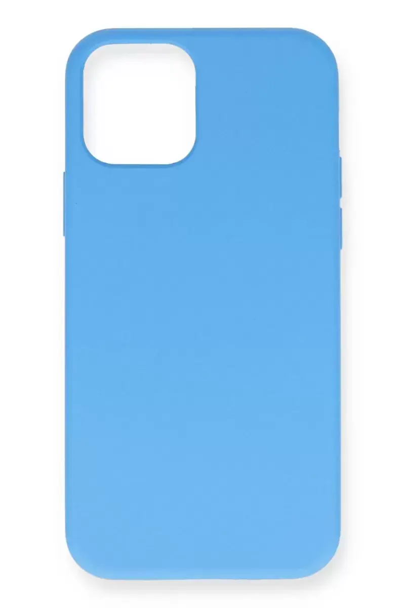 Newface Apple İphone 12 Pro Max Kılıf Nano İçi Kadife Silikon- Mavi