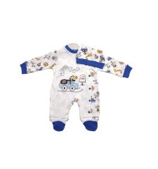 AyBaby AY134 Safari Nakışlı 2Li Tulum 0-3 Ay - Mavi